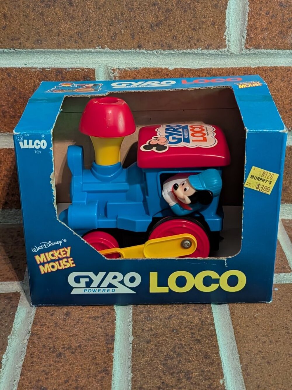 Vintage Walt Disney Mickey Mouse Gyro Powered Loco Train w/ Original Box